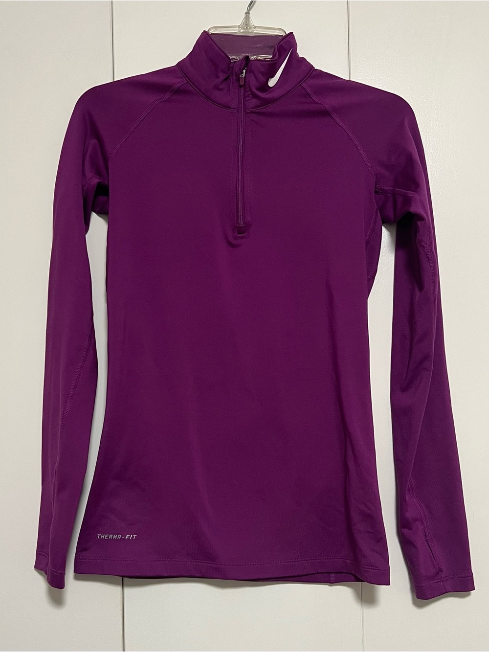 Nike Pro Combat 1/4 Zip Long Sleeve Performance Top Women’s XS Purple Therma-FIT